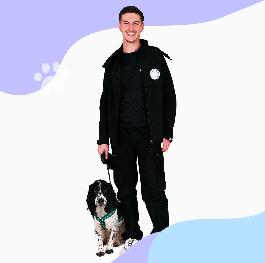 “Armand et son chien Sparrow, duo de détection de punaises de lit pour Cyno Bugs.